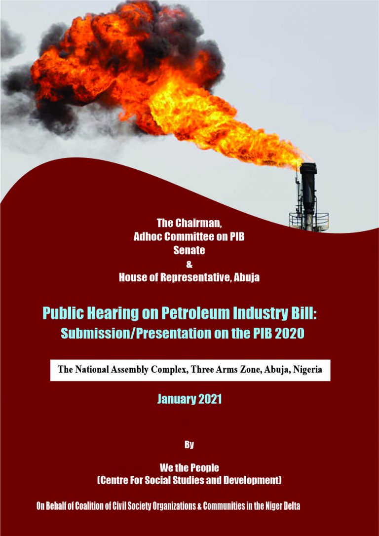 We the People’s Memo to the National Assembly on the 2020 PIB